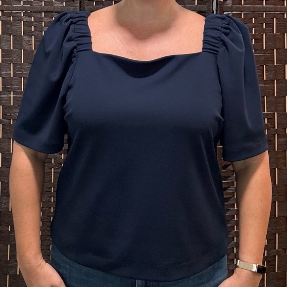 Ann Taylor Puff Sleeved Top - Picture 2 of 5